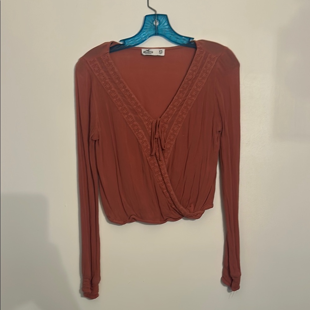 Hollister Terracotta Wrap Blouse